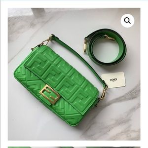 IN SEARCH OF!Fendi Baguette Green Napa Leather Bag